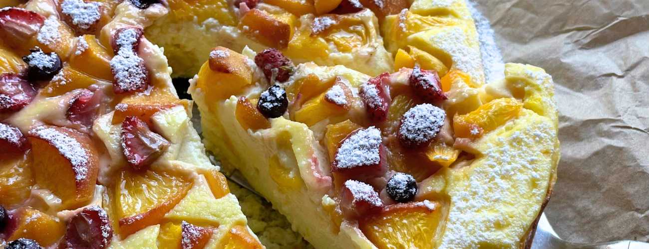 Pudinkový cheesecake recept - jednoduchý dezert s ovocem