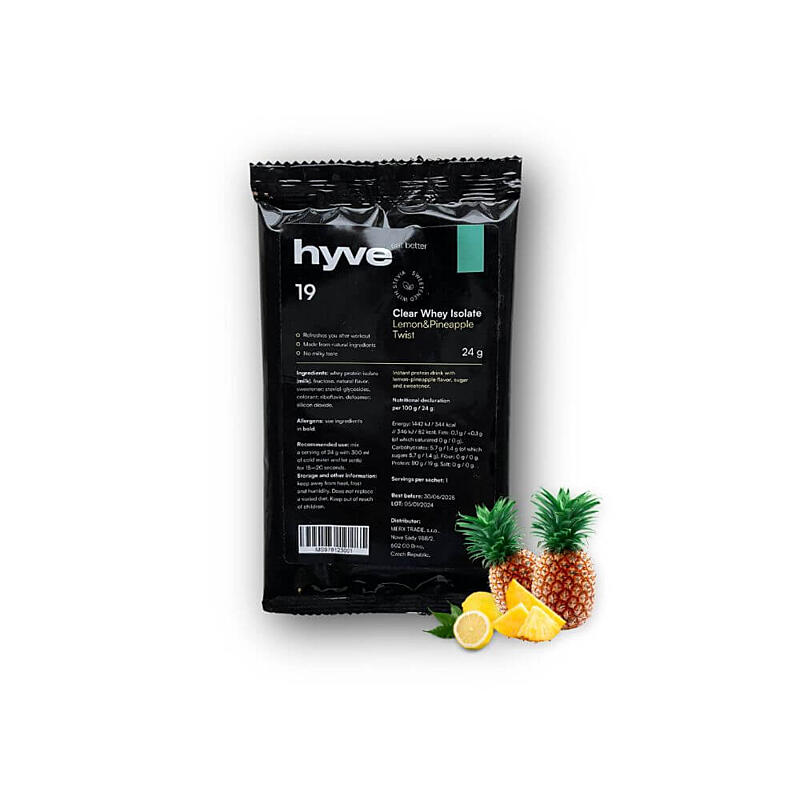 hyve Clear Whey Protein Isolate - Lemon & pineapple, 24 g